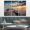 Designart - Boats and Jetty under Dramatic Sky - Modern Canvas Art Print
